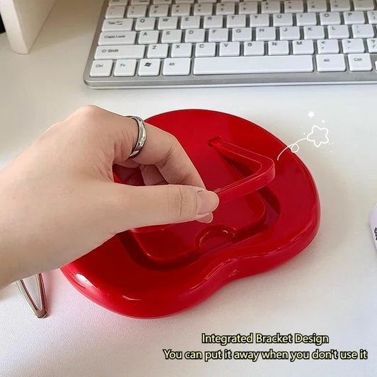 Aesthetic Apple Desk Mirror | Cute Apple Shaped Vibe Makeup Mirror for Vanity